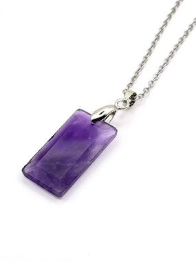Purple Amethyst Pendant Necklace - Women Jewelry